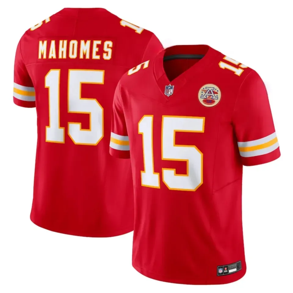 Custom Kansas City Chiefs Football Jersey Red White Gold Personalized Name Number
