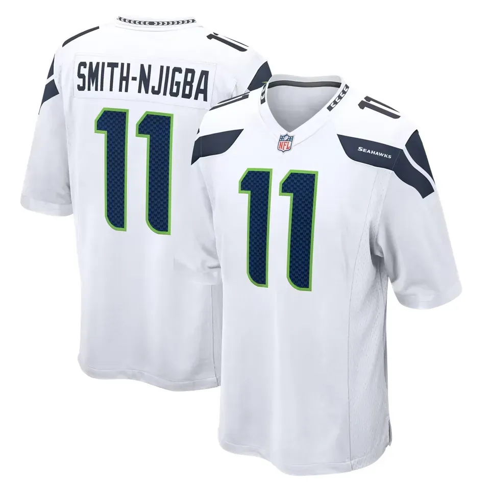 Custom Seattle Seahawks Football Jersey White Navy Neon Green Personalized Name Number