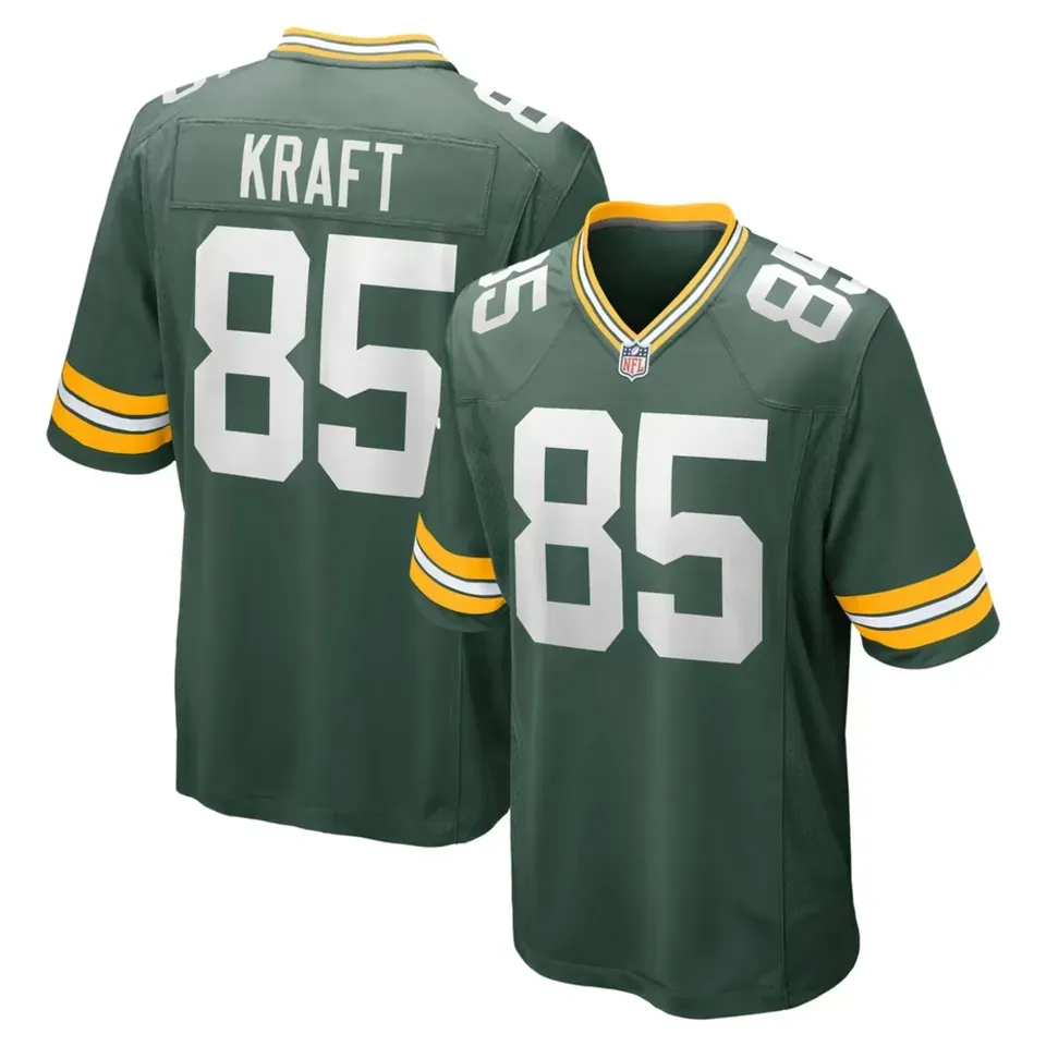 Custom Green Bay Packers Football Jersey Green White Gold Personalized Name Number
