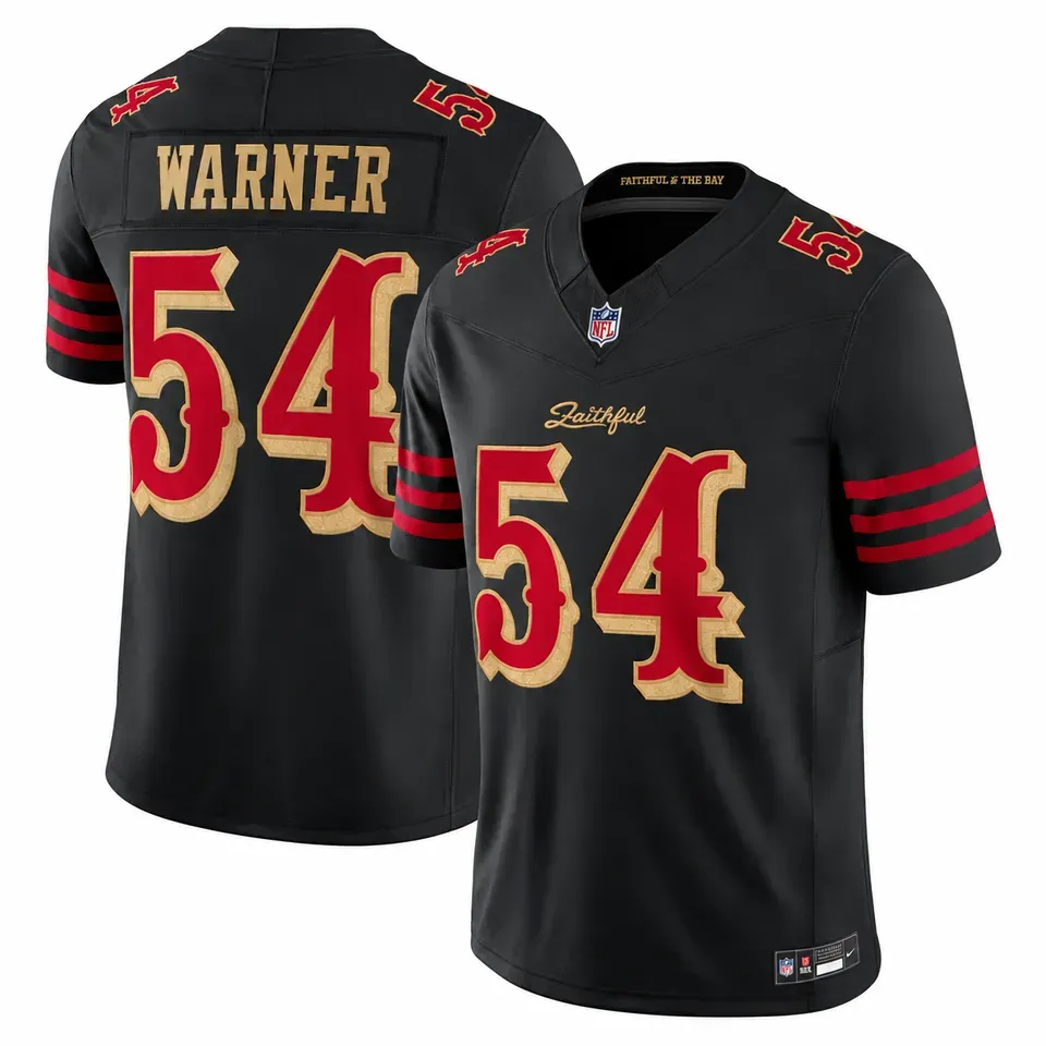 Custom San Francisco 49ers Football Jersey Black Red Gold Rivalries Style