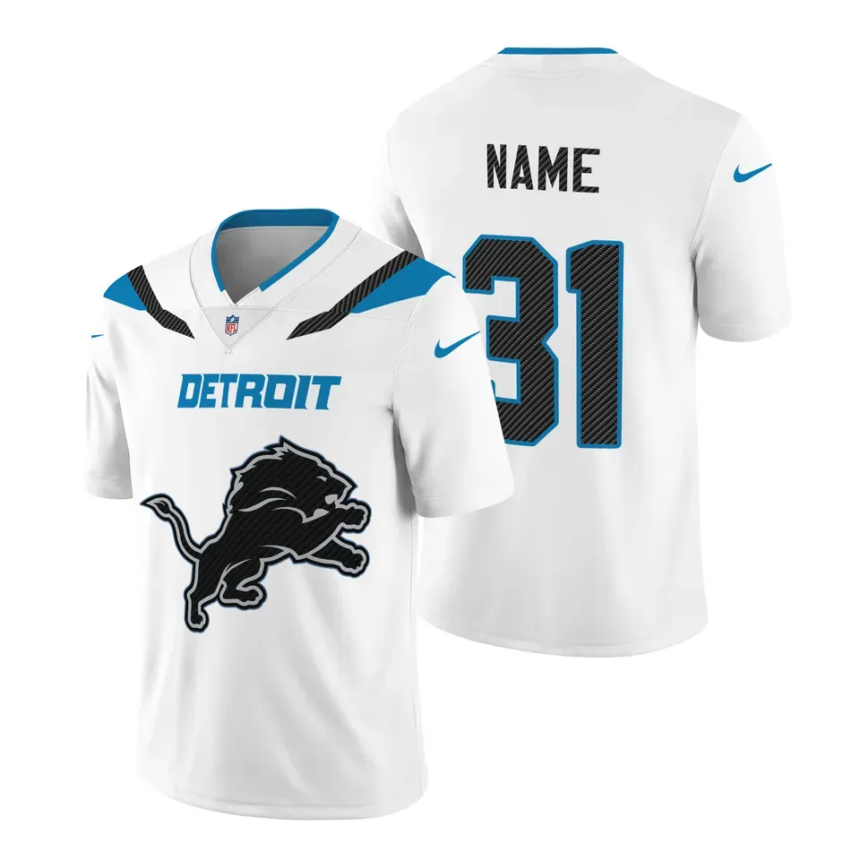 Custom Detroit Lions Football Jersey White Rivalries Personalized Name Number