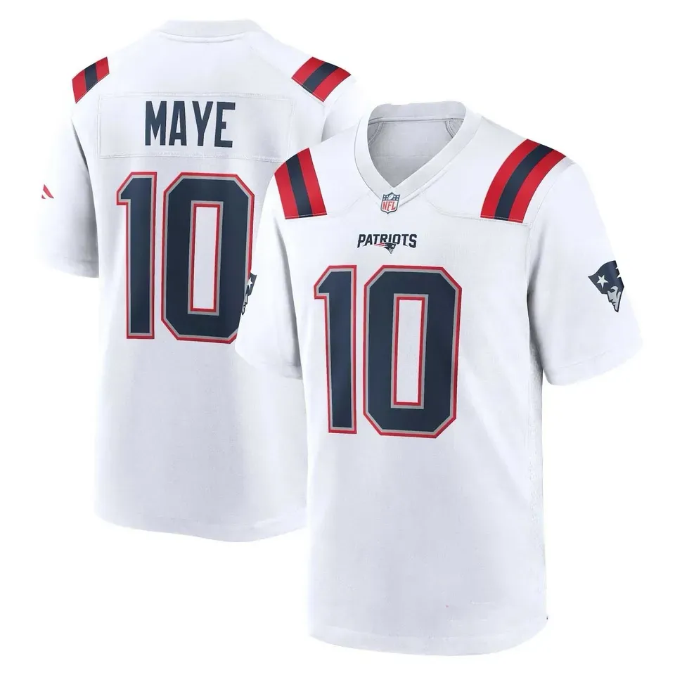 Custom New England Patriots Football Jersey White Personalized Name Number