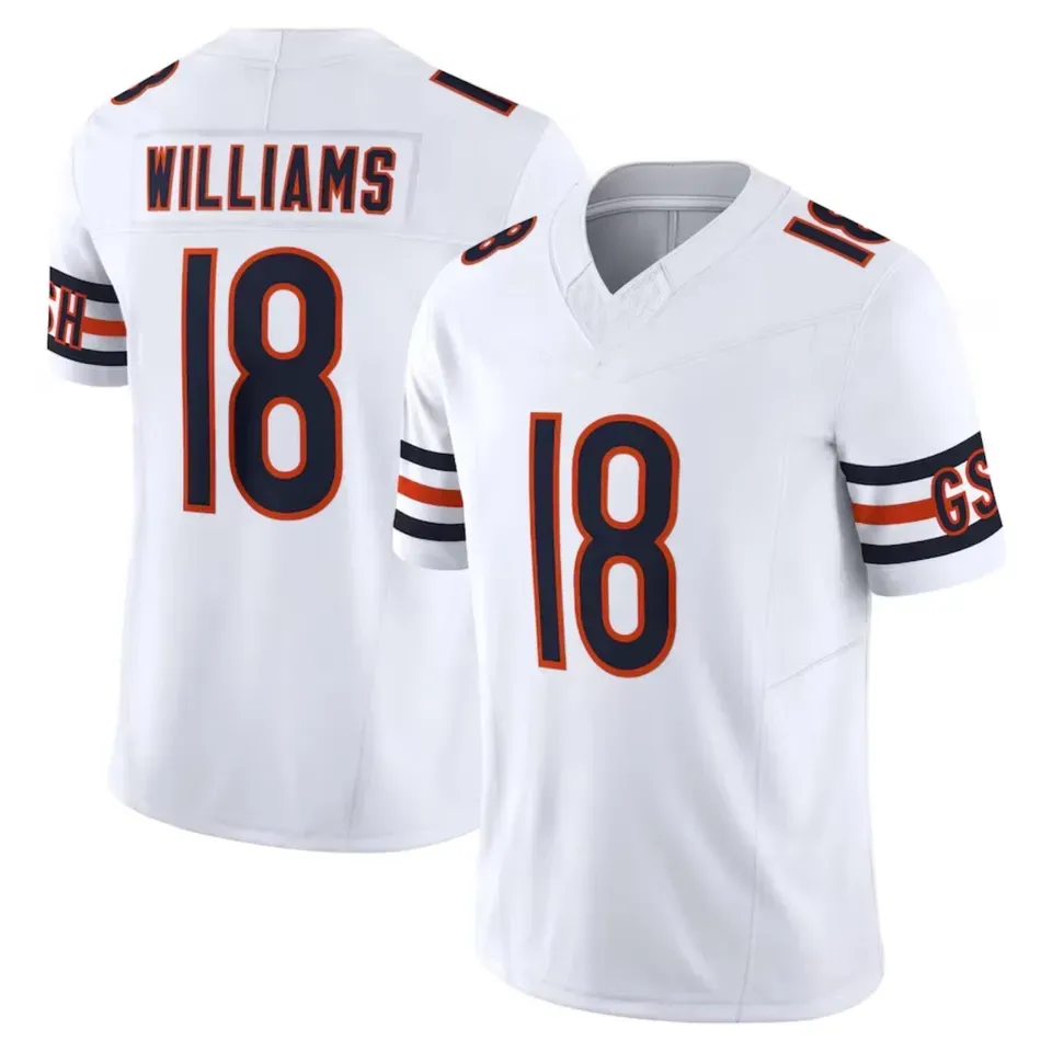 Custom Chicago Bears Football Jersey White Blue Orange Personalized Name Number