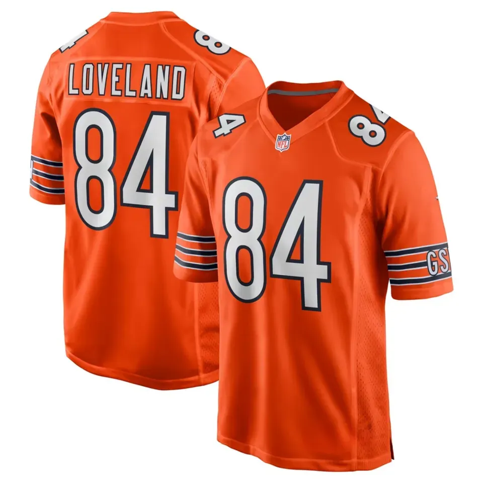 Custom Chicago Bears Football Jersey Orange Personalized Name Number
