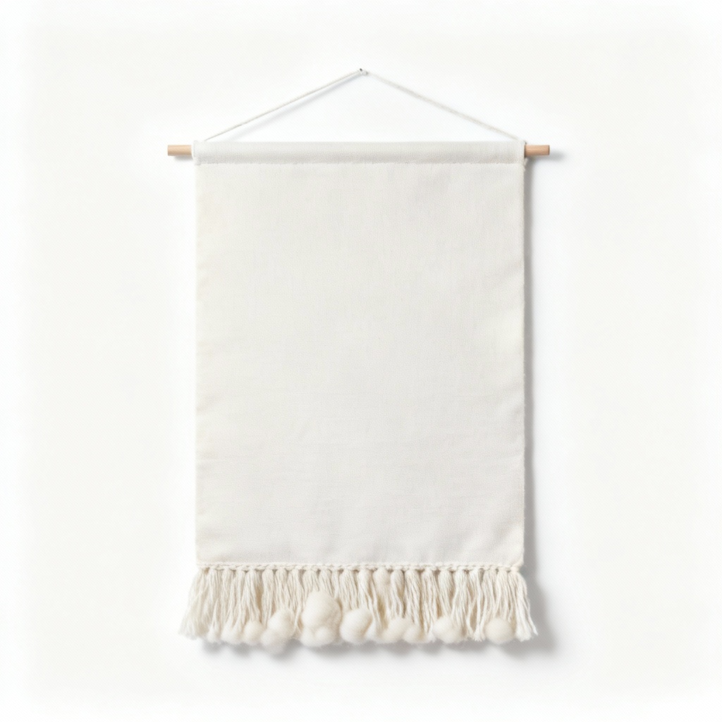 Abstract Fabric and Wool Wall Hanging - Textured Art, 12x18 Inches