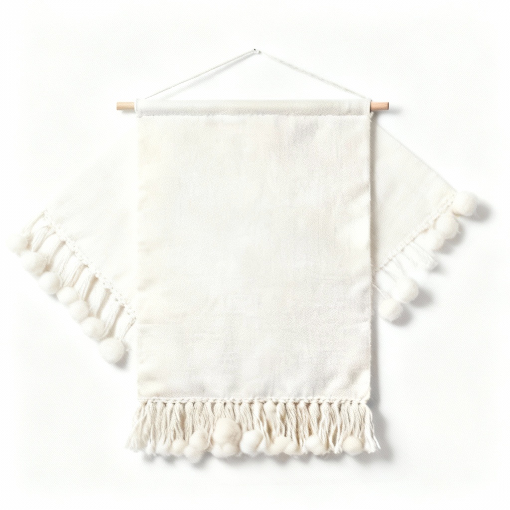 Abstract Fabric and Wool Wall Hanging - Textured Art, 12x18 Inches