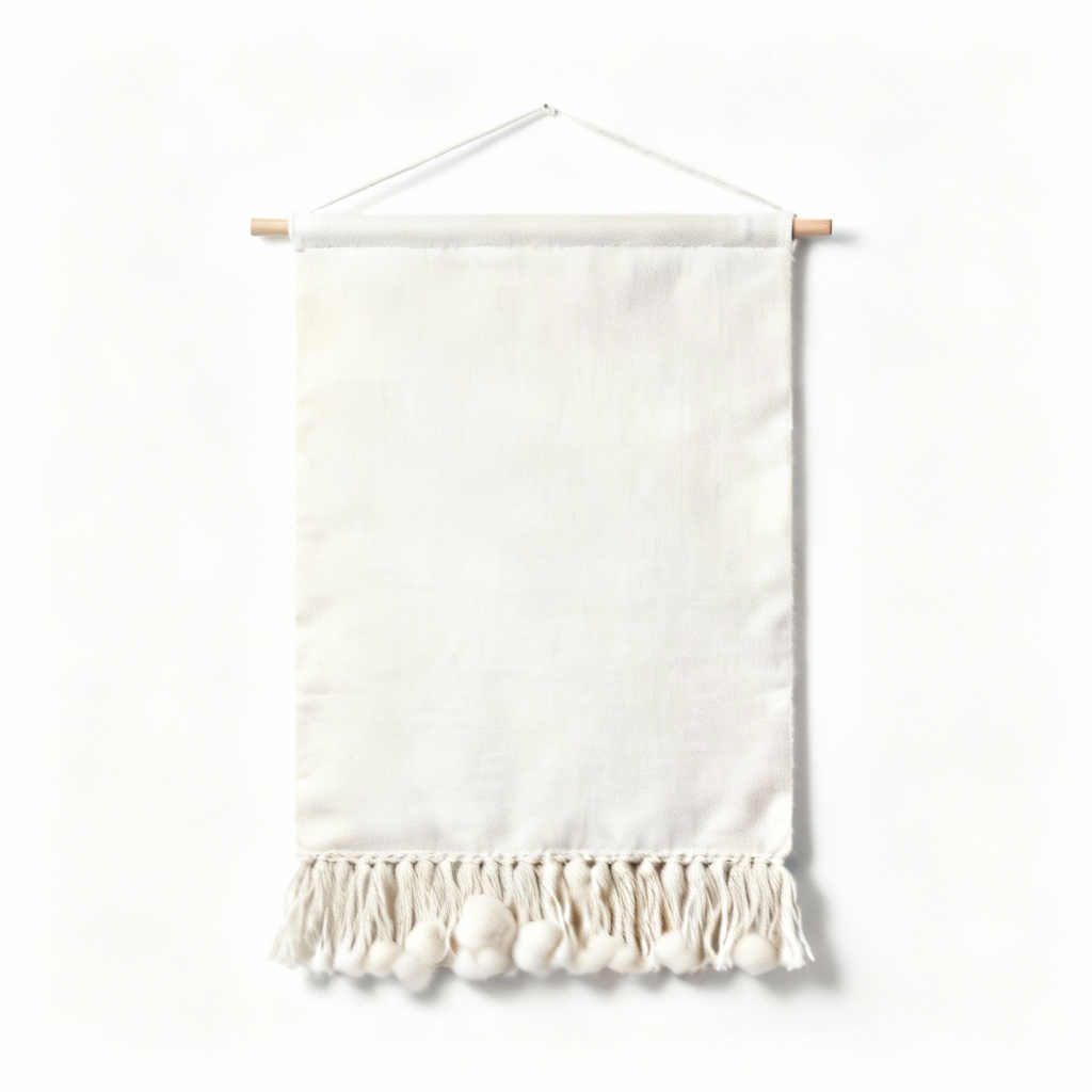 Abstract Fabric and Wool Wall Hanging - Textured Art, 12x18 Inches