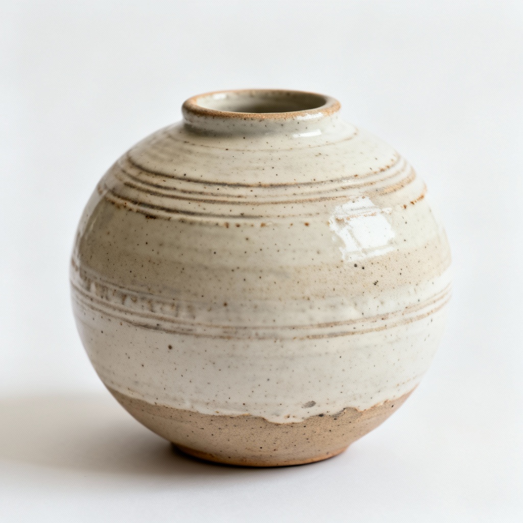 Clay & Porcelain Decorative Sphere - Rustic Artisan Finish - 4 Inch Diameter