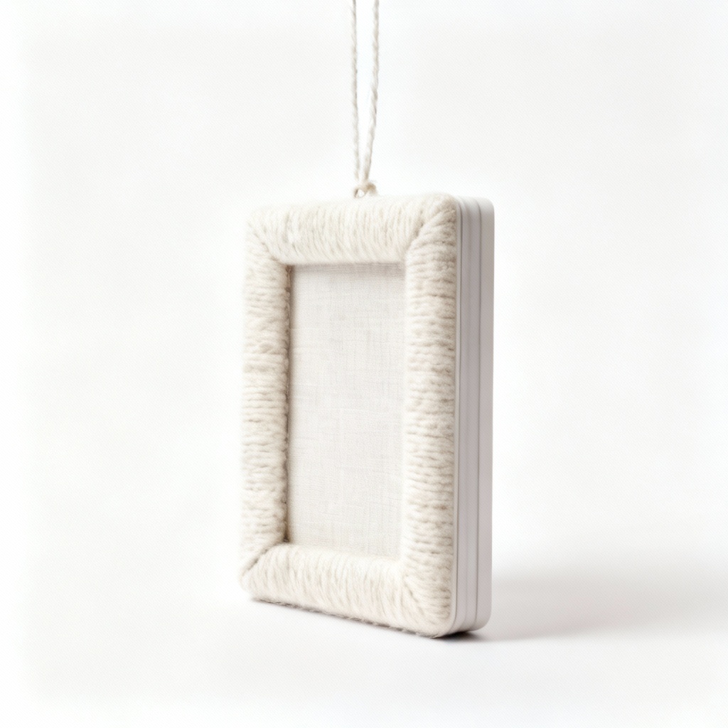 Fabric & Wool Picture Frame - 5x7 Photo Display, Modern Textile Art