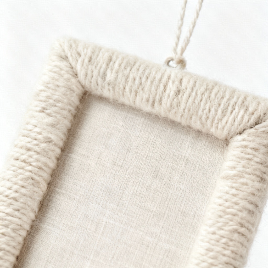 Fabric & Wool Picture Frame - 5x7 Photo Display, Modern Textile Art