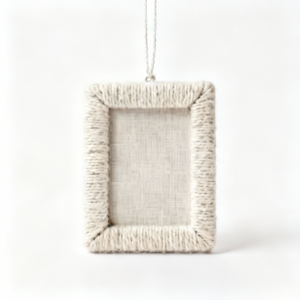 Fabric & Wool Picture Frame - 5x7 Photo Display, Modern Textile Art