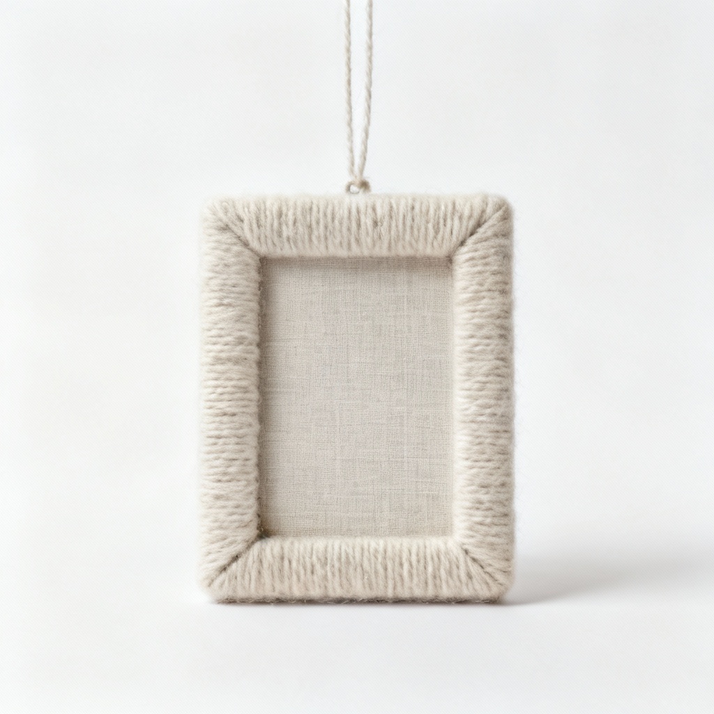Fabric & Wool Picture Frame - 5x7 Photo Display, Modern Textile Art