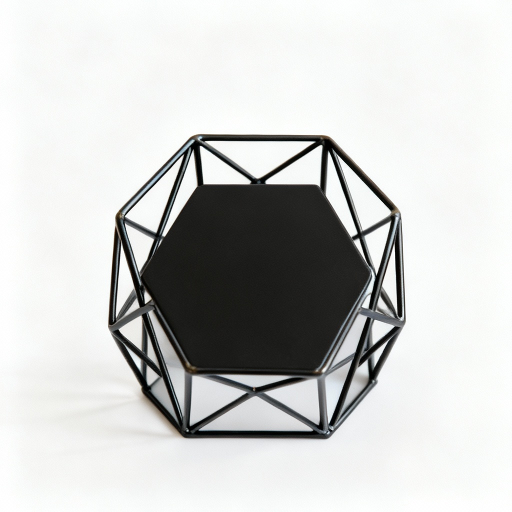 Geometric Metal and Iron Desktop Organizer - Pen & Accessory Holder