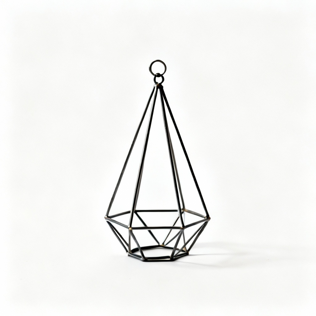 Geometric Metal Wire Hanging Planter - Modern Iron Air Plant Holder