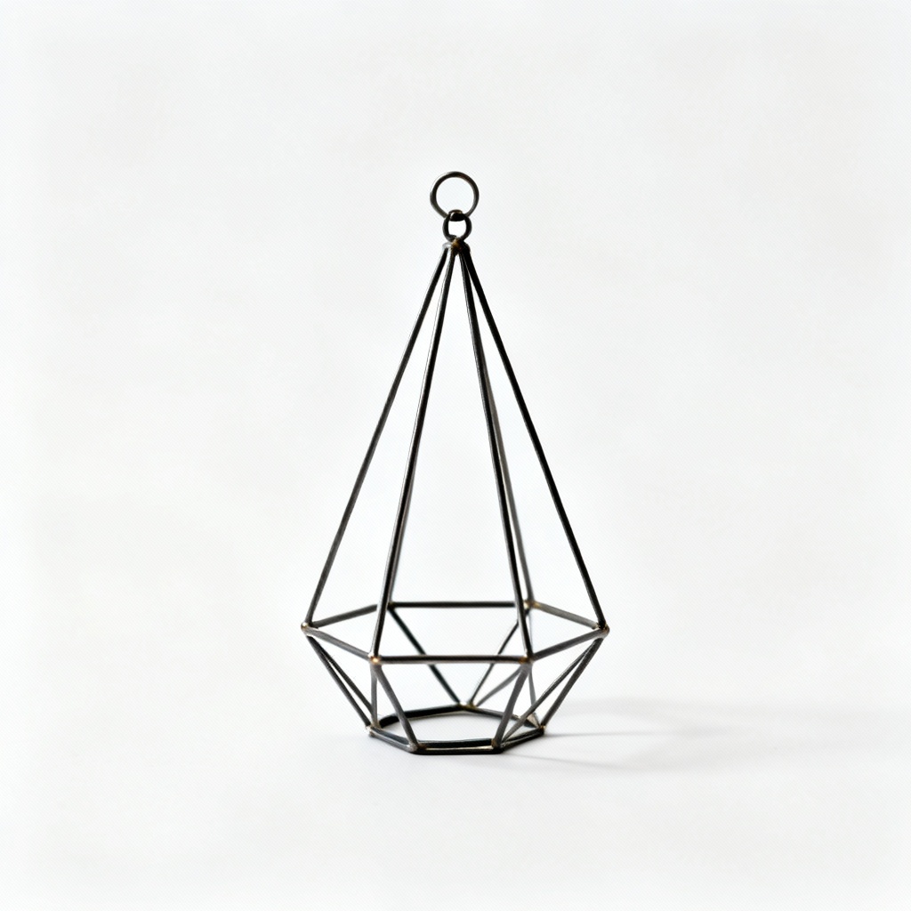 Geometric Metal Wire Hanging Planter - Modern Iron Air Plant Holder