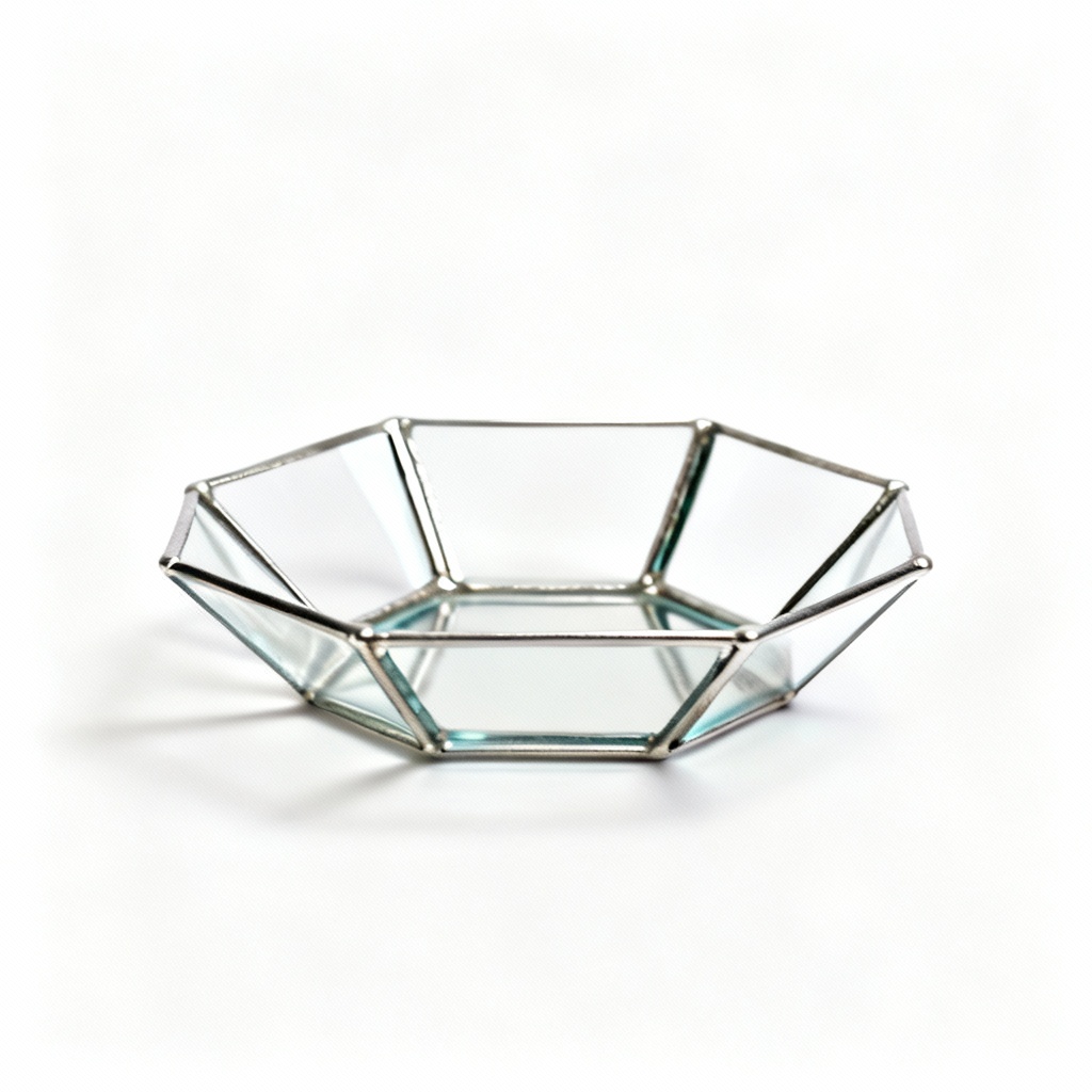 Geometric Stained Glass Catchall Dish - Modern Minimalist Design