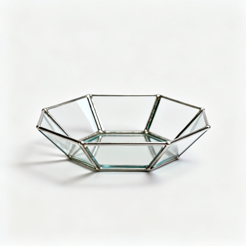 Geometric Stained Glass Catchall Dish - Modern Minimalist Design
