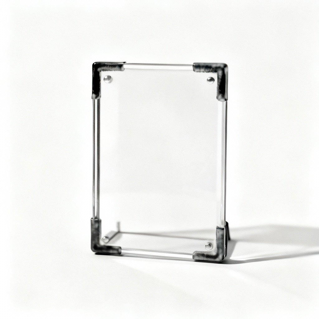 Glass Photo Frame with Stained Accent Border - 4x6 Inch, Monochromatic