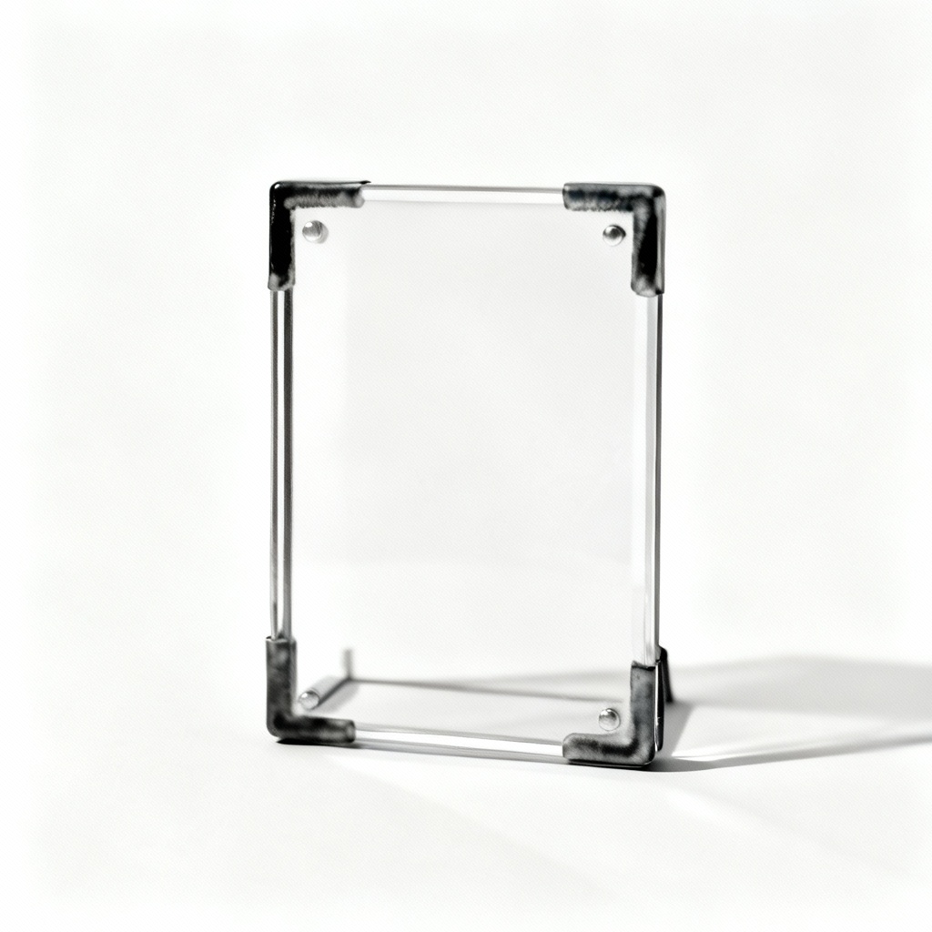 Glass Photo Frame with Stained Accent Border - 4x6 Inch, Monochromatic