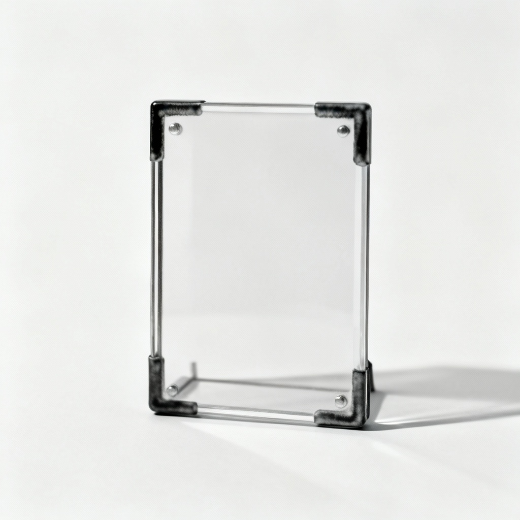 Glass Photo Frame with Stained Accent Border - 4x6 Inch, Monochromatic