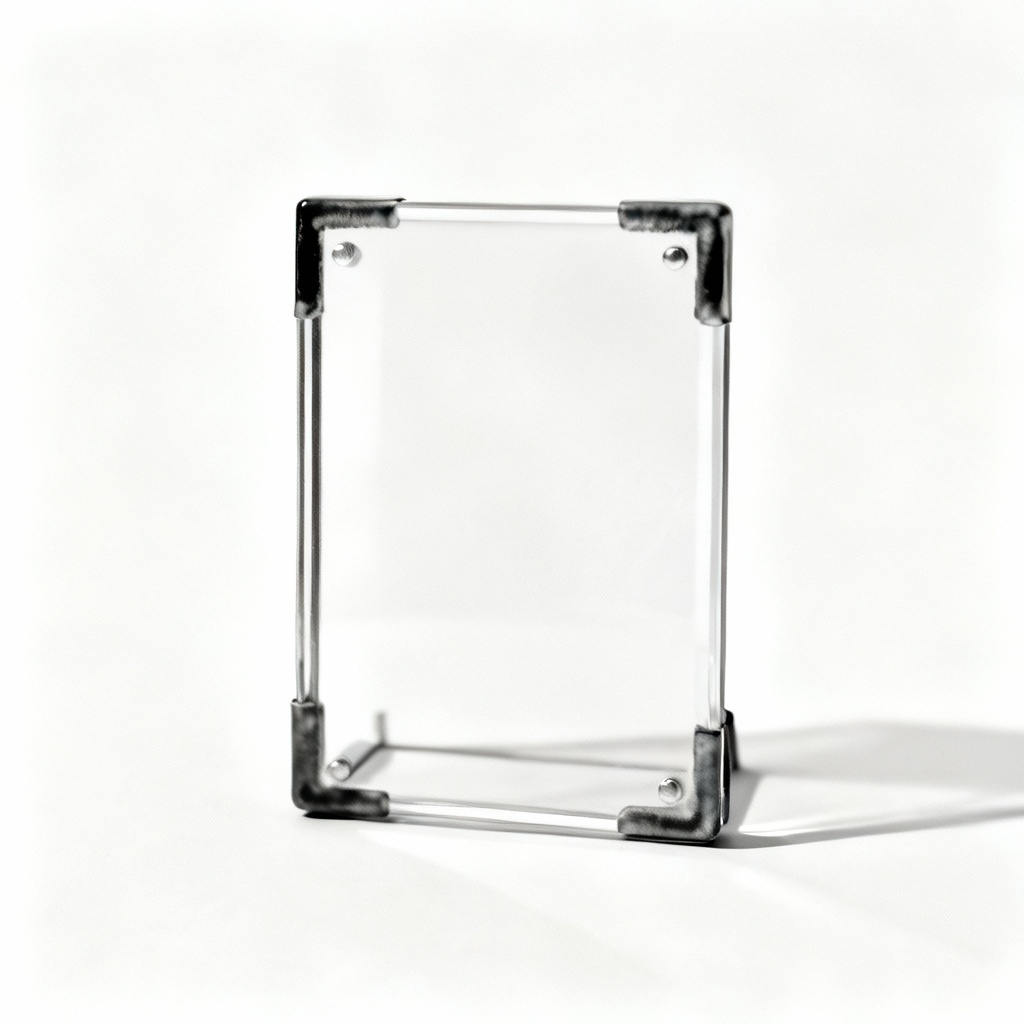 Glass Photo Frame with Stained Accent Border - 4x6 Inch, Monochromatic