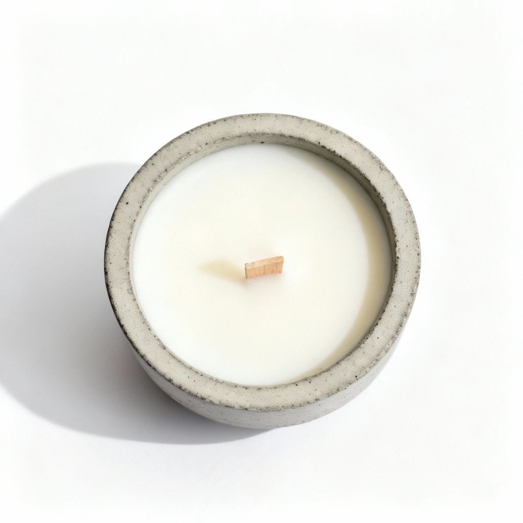 Hand-Poured Soy Wax Candle in Concrete Vessel - Lavender & Cedarwood