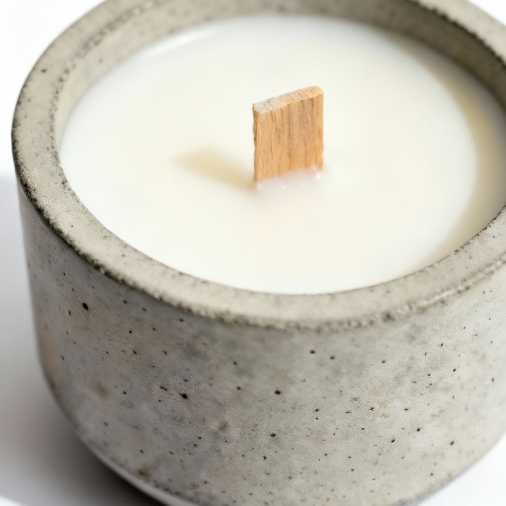 Hand-Poured Soy Wax Candle in Concrete Vessel - Lavender & Cedarwood