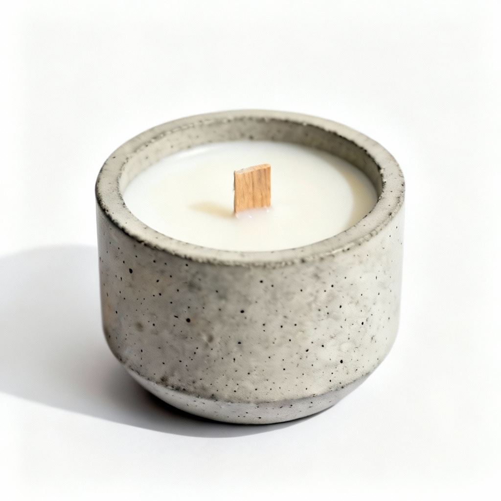 Hand-Poured Soy Wax Candle in Concrete Vessel - Lavender & Cedarwood
