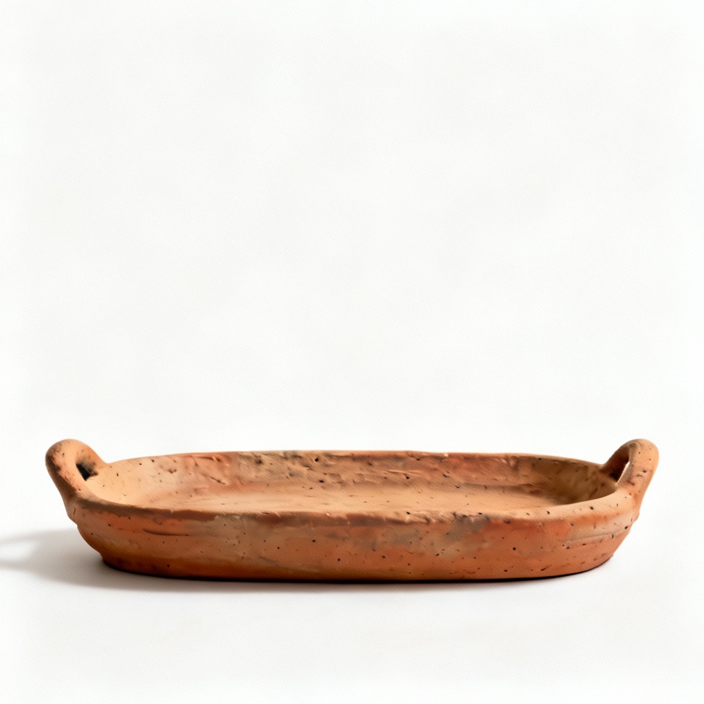 Handcrafted Clay & Earthenware Serving Tray - Rustic Textured Finish