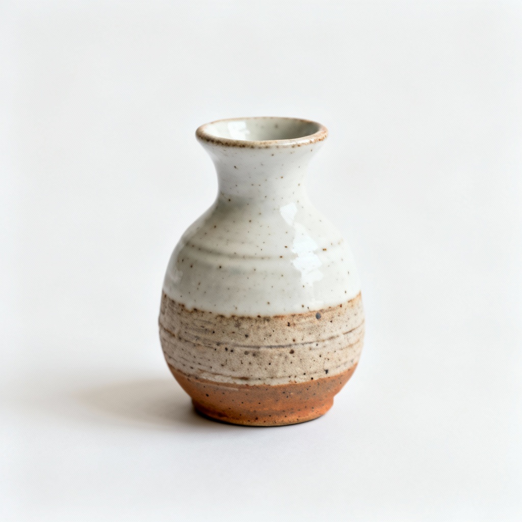Handcrafted Clay & Porcelain Bud Vase - Rustic Artisan Design