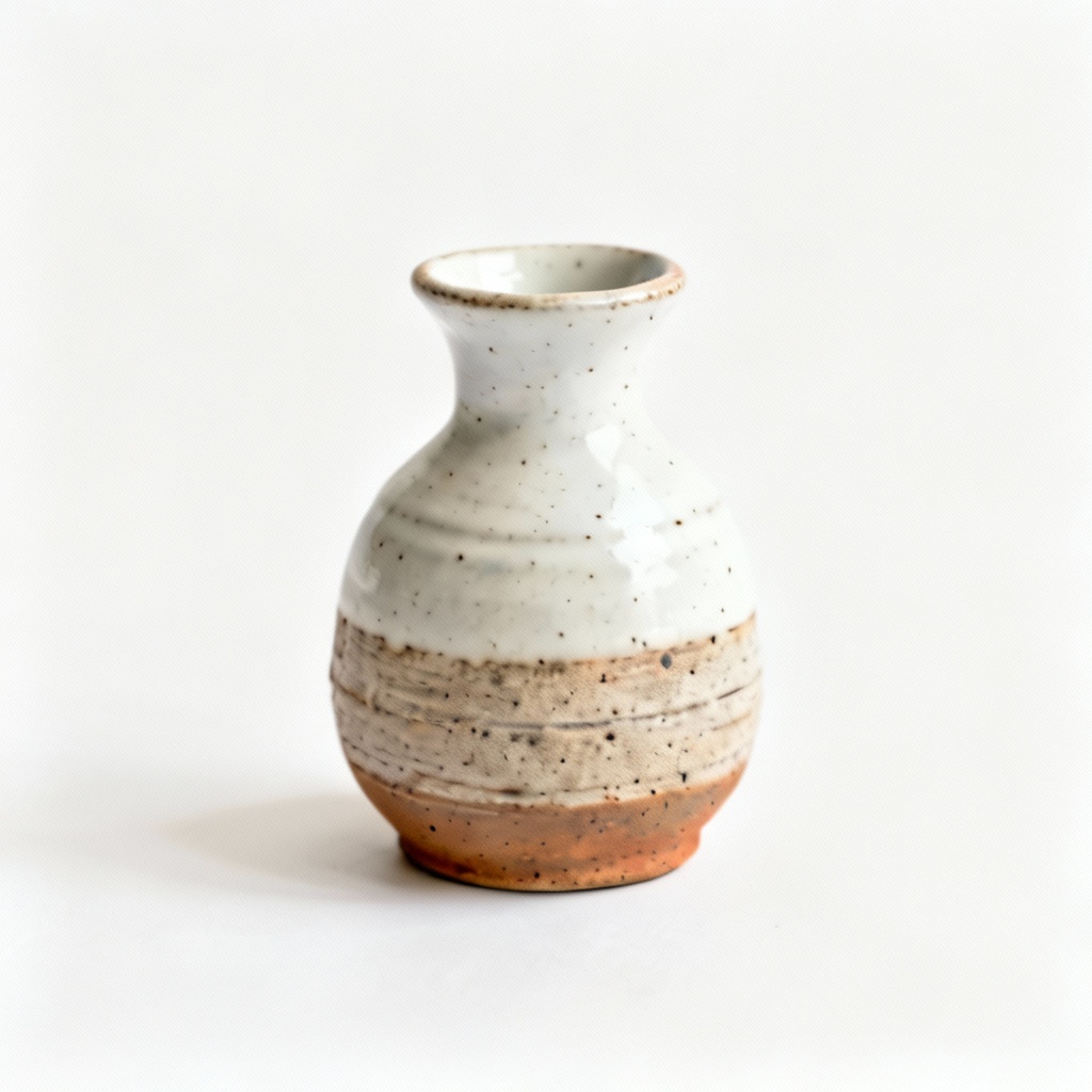 Handcrafted Clay & Porcelain Bud Vase - Rustic Artisan Design
