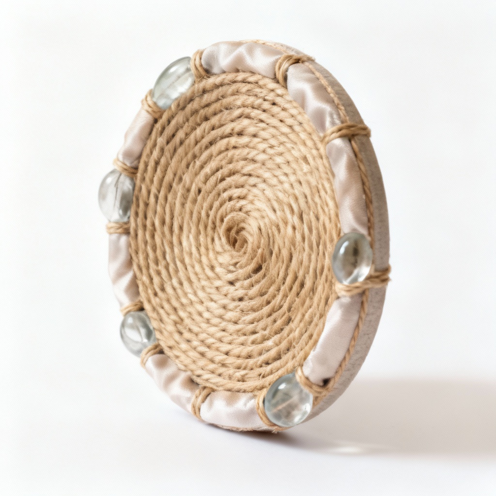 Handcrafted Fabric & Silk Coiled Trinket Dish - Rustic Accent Piece