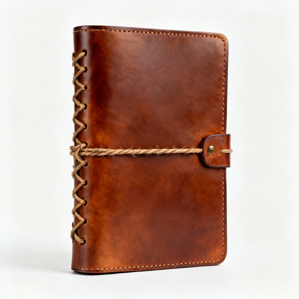Handcrafted Leather & Top-Grain Journal Cover - Rustic Stitch Binding