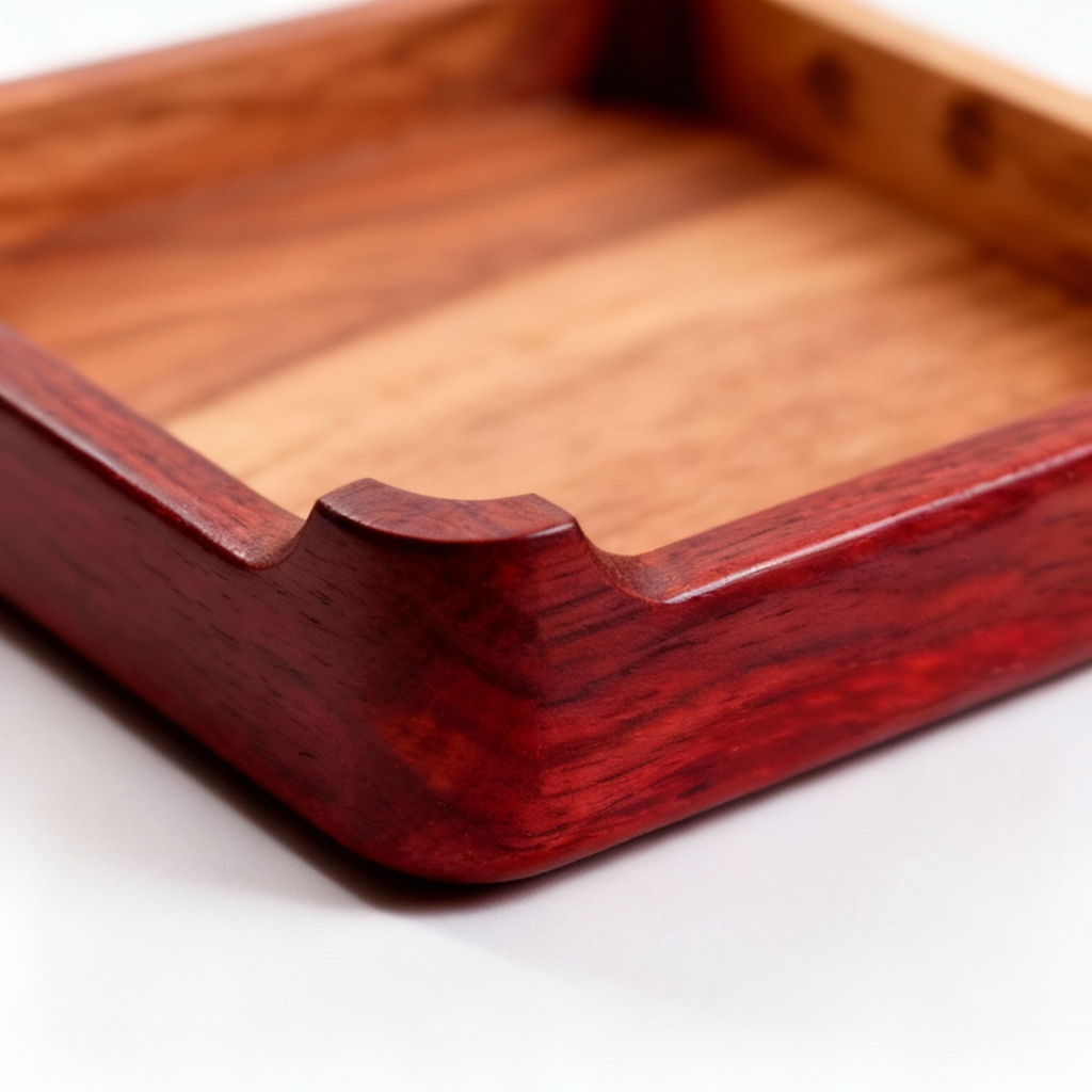 Handcrafted Wooden & Cherry Valet Tray - Desk Organizer