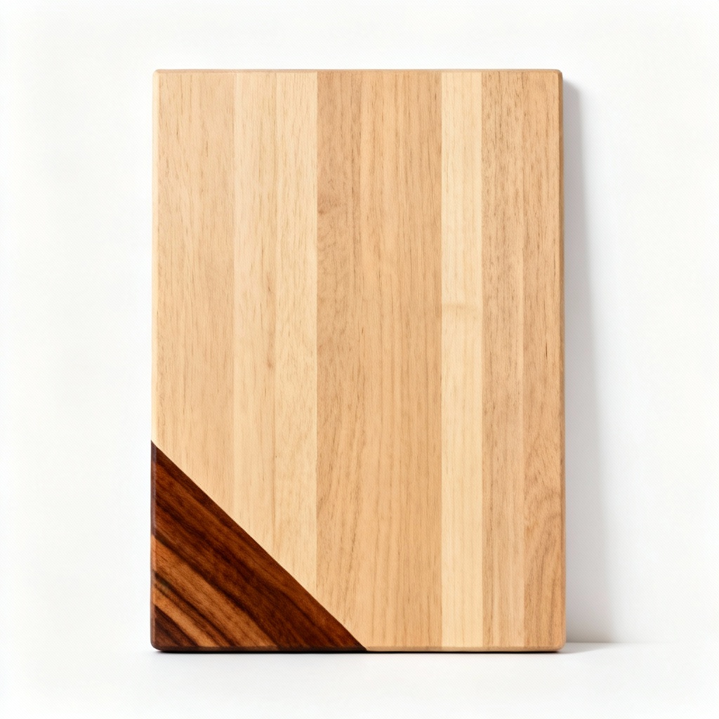 Inlaid Maple Cutting Board with Angled Walnut Accent - 10x14 Inches
