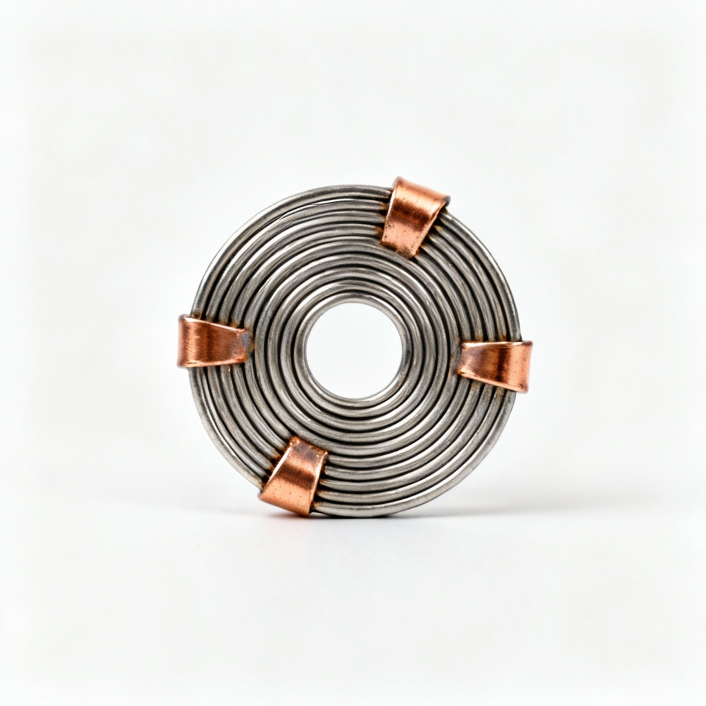 Metal Coil Wall Art with Copper Accents - Abstract Design