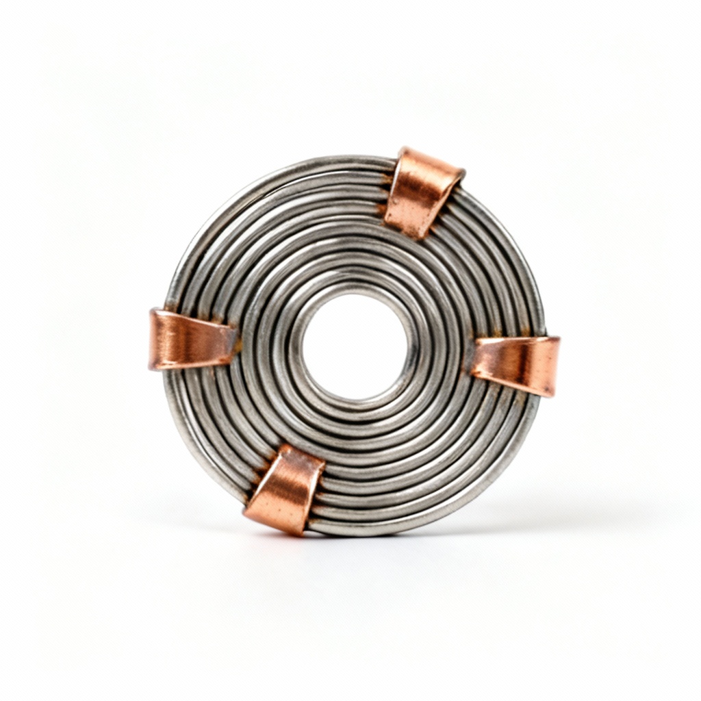 Metal Coil Wall Art with Copper Accents - Abstract Design