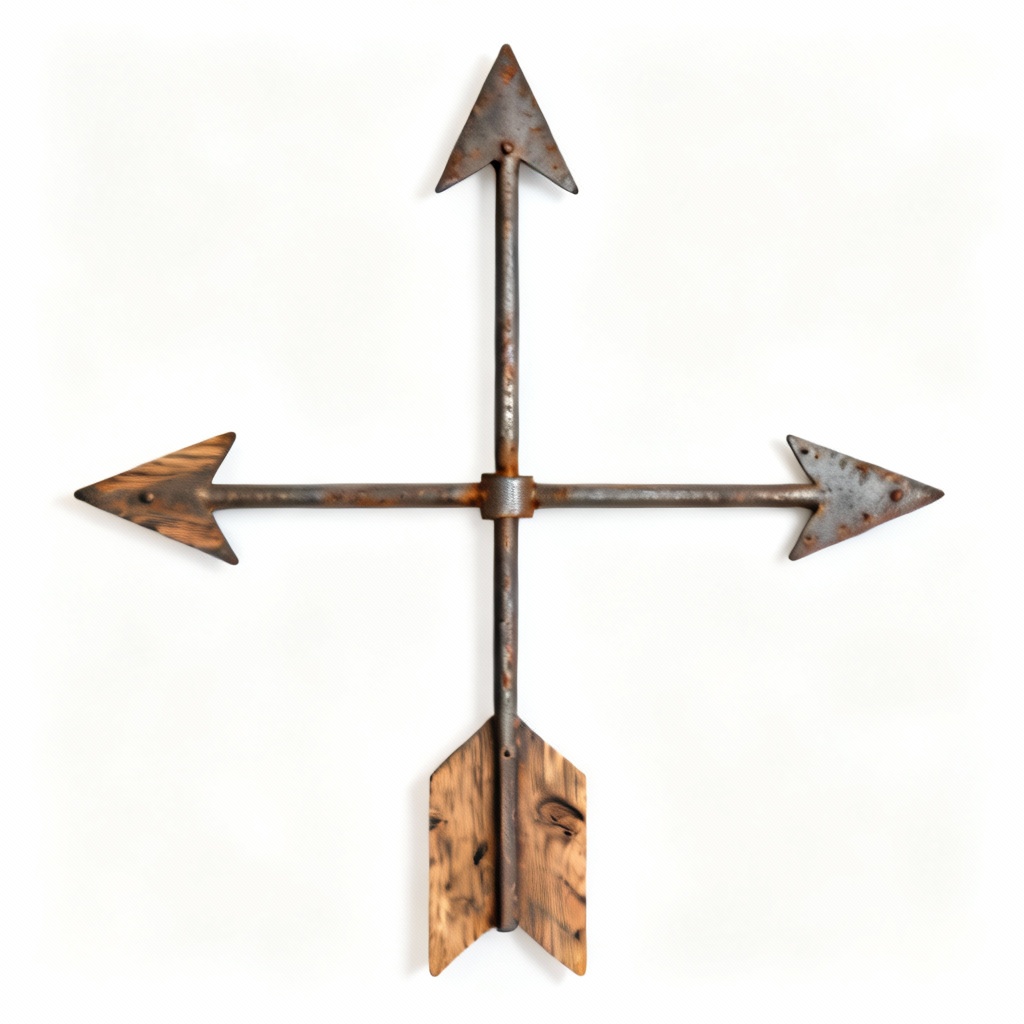 Primitive Wood & Metal Arrow Wall Decor - Rustic Home Accent