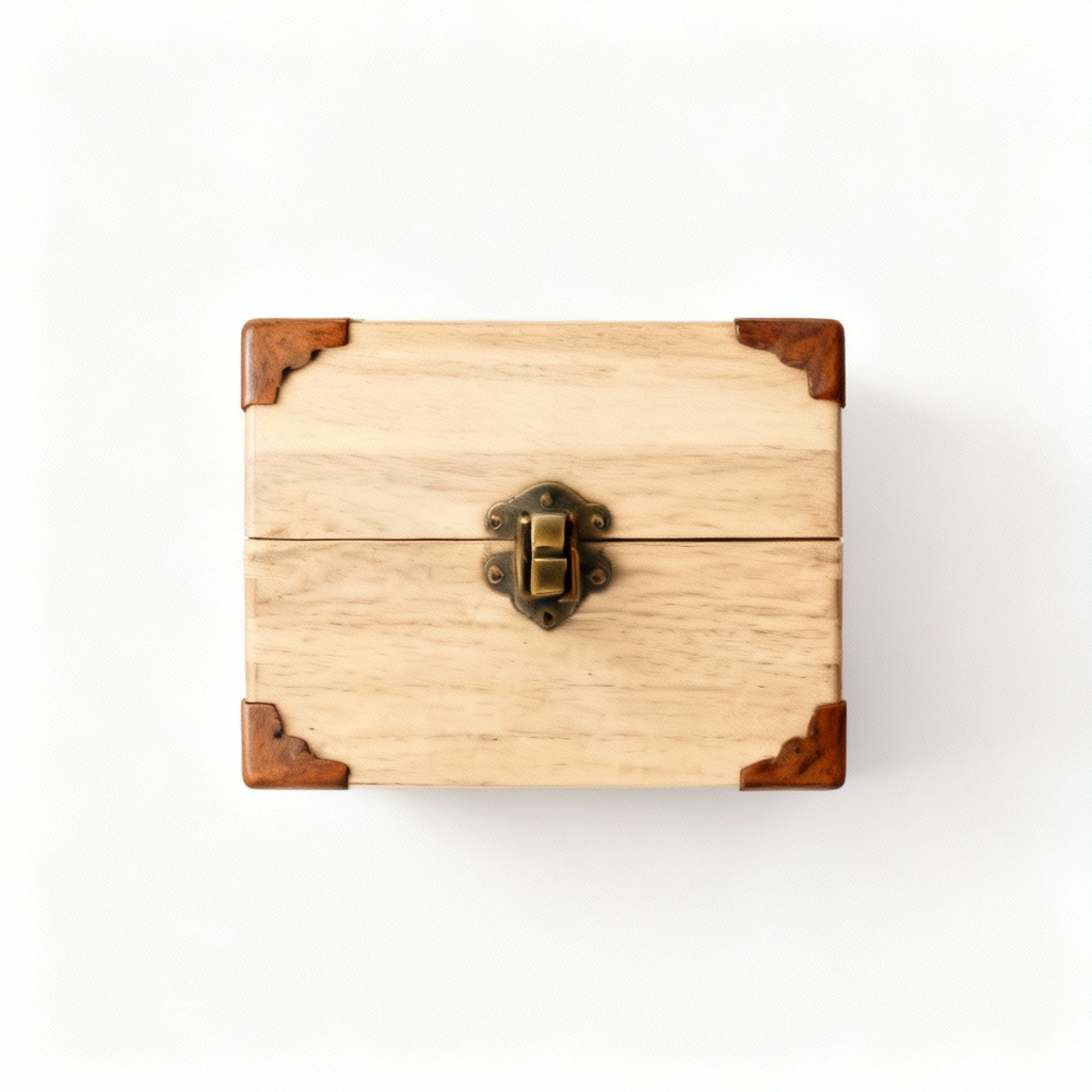 Vintage-Inspired Wood Decorative Box with Oak Accents - Keepsake Storage