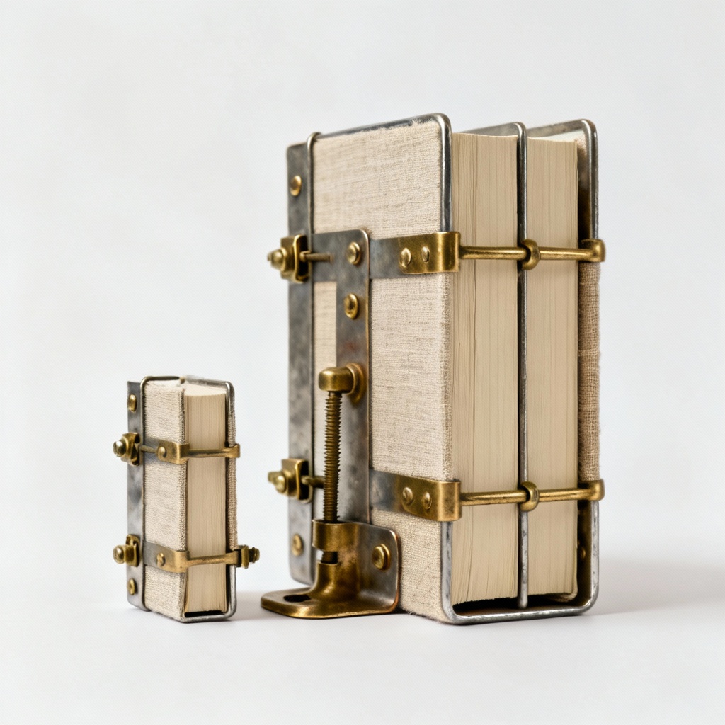 Vintage Inspired Metal Bookbinding Kit with Brass Accents